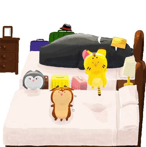 Jumping Bed Sticker - Jumping Jump Bed Stickers