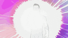a cartoon drawing of a man in a superhero outfit