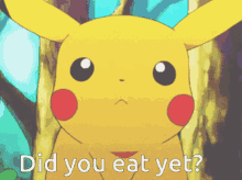 Pikachu Did You Eat Yet GIF - Pikachu Did You Eat Yet Confused GIFs