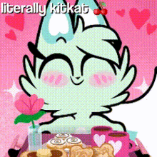 a cartoon of a cat with the words literally kitkat at the bottom