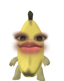 a cartoon of a banana making a face