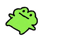 a green frog is sitting on a white surface with a serious look on its face .