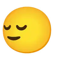 a smiley face with closed eyes and a swirl around it
