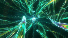 a computer generated image of dna molecules moving in a spiral