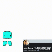 a cartoon drawing of a blue square with an angry face and a white square with a sad face