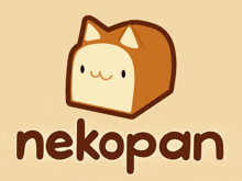 a logo for nekopan shows a slice of bread with a cat face