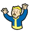 a cartoon of a man with his hands in the air