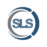 a blue and gray circle with the letter sls inside