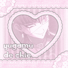 a picture of a girl in a heart shaped frame with the words yugamy de chic