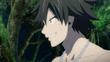 a cartoon character with a necklace around his neck