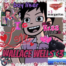 a picture of a boy with the name wallace wells written on it