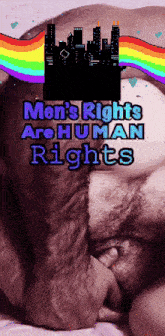 a poster that says ' men 's rights are human rights ' at the top