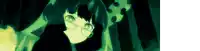 a girl with glasses and a hat is standing in a dark forest .
