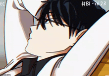 a drawing of a man with glasses laying down