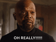 a bald man with a beard is saying oh really !!!