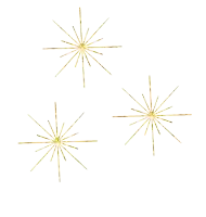 three gold stars on a white background with a few lines