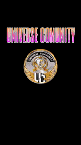a poster for the universe community with a coin in the middle