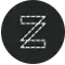 a black circle with a white letter z in it