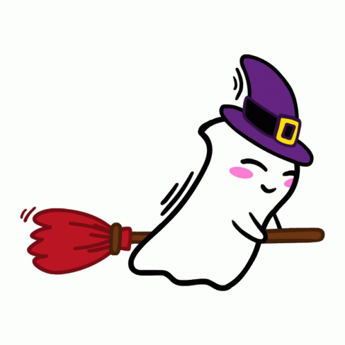 Ghost Flying Sticker - Ghost Flying Witch - Discover & Share GIFs