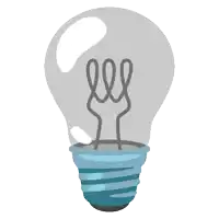 a cartoon illustration of a light bulb with a spiral inside of it