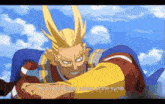 all might from my hero academia is flying through the air .