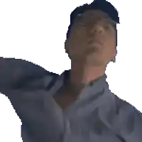 a pixelated image of a man with glasses