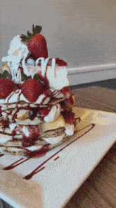 Strawberry Cheesecake Pancakes Dessert GIF