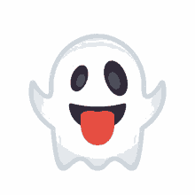 ghost joypixels supernatural halloween tongue out