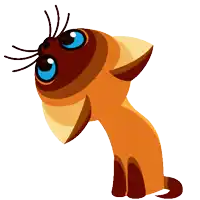 a cartoon drawing of a fish with blue eyes