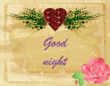 Good Night Rose GIF - Good Night Rose Heart GIFs