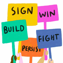 sign win build fight persist