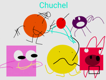 a drawing of circles and squares with the name chuchel