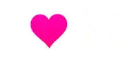 a pink heart on a white background with a white border
