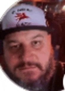 a man with a beard wearing a baseball cap and sunglasses .