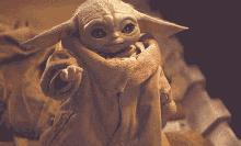 Baby Yoda Looking Around GIF