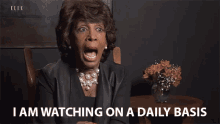 I Am Watching On A Daily Basis GIF - Maxine Waters Auntie Maxine Elle Magazine GIFs