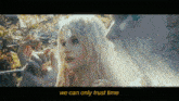 a woman smoking a cigarette with the words " we can only trust time " on the bottom