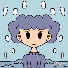 a cartoon drawing of a person with a star in their eye and a brain above their head .