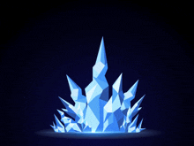 a blue light is coming out of a crystal