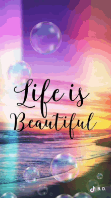 Life Is Beautiful Bubbles GIF - Life Is Beautiful Bubbles Beach GIFs