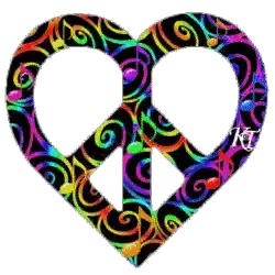 Peace Sign Music Sticker - Peace Sign Music Heart Stickers