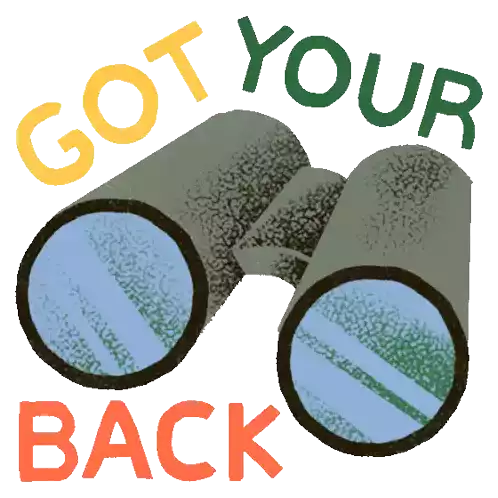 Binoculars And Says "Got Your Back" In English. Sticker - Le Loon Binoculars Got Your Back Stickers