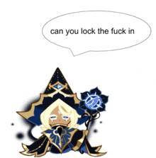 a cartoon character with a speech bubble saying can you lock the fuck in