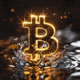 a splash of water with a glowing b on it