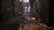a video game is being played in a very dark area