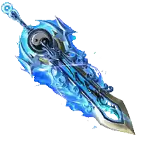 a sword with a yin yang symbol on the handle
