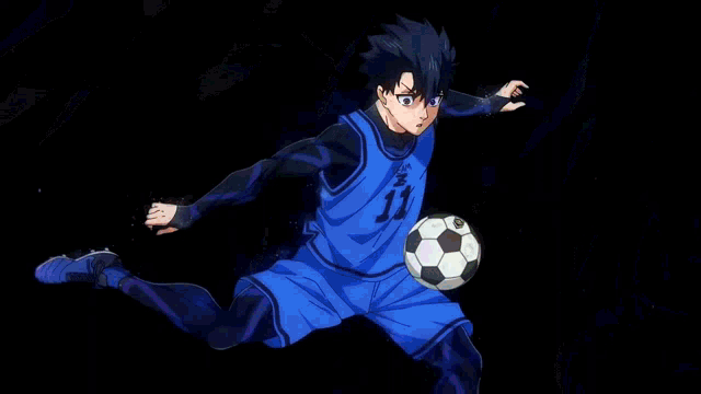 Blue Lock Isagi GIF  Blue Lock Isagi  Discover  Share GIFs  Blue anime  Anime monochrome Anime background