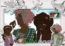 a collage of cartoon characters with the word witch femme in the corner