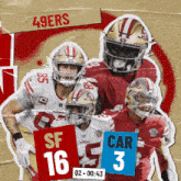 a poster for the 49ers football team with a time of 1:43