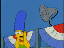 Marge Simpson Megaphone GIF - Marge Simpson Megaphone Too Loud GIFs